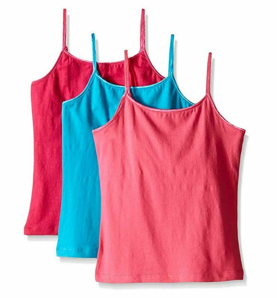 Limited Too Big Girls' 3 Piece Lycra Jersey Tank, Hot Pink/Turquoise/Coral, S