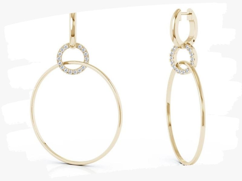 circle diamond earrings for women