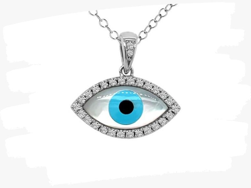 evil eye gold pendant necklace with diamonds
