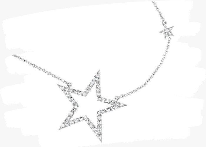 14k white gold necklace for her 