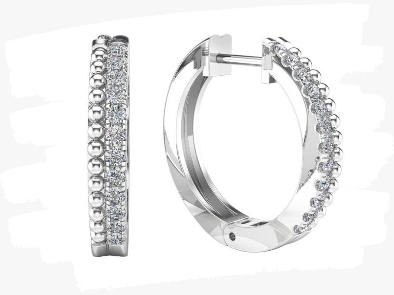 white gold diamond hoop earrings