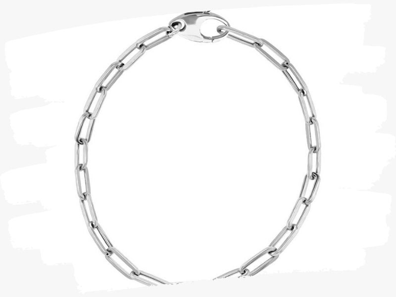 white gold link chain bracelet