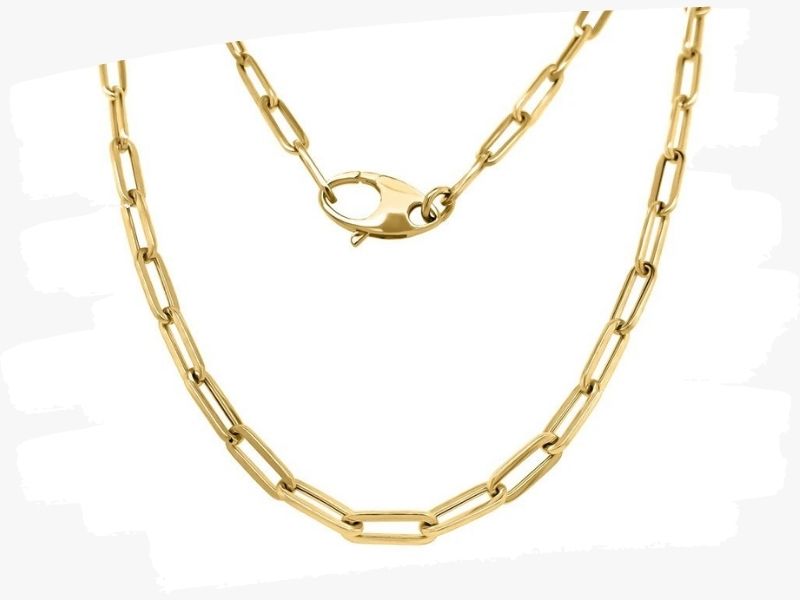 Yellow gold link chain necklace