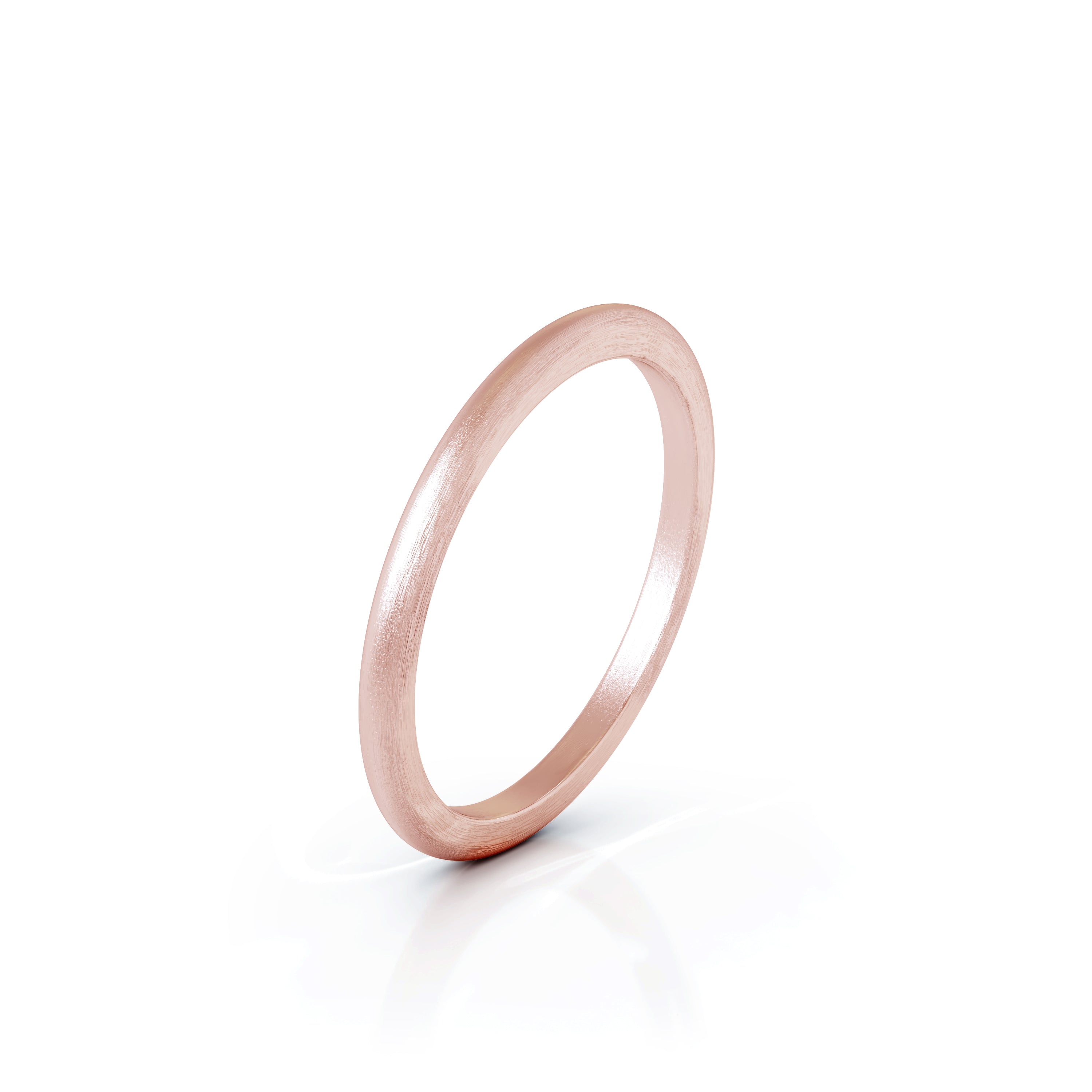 14K Gold Domed Profile 1.5MM Matte Finish Wedding Band