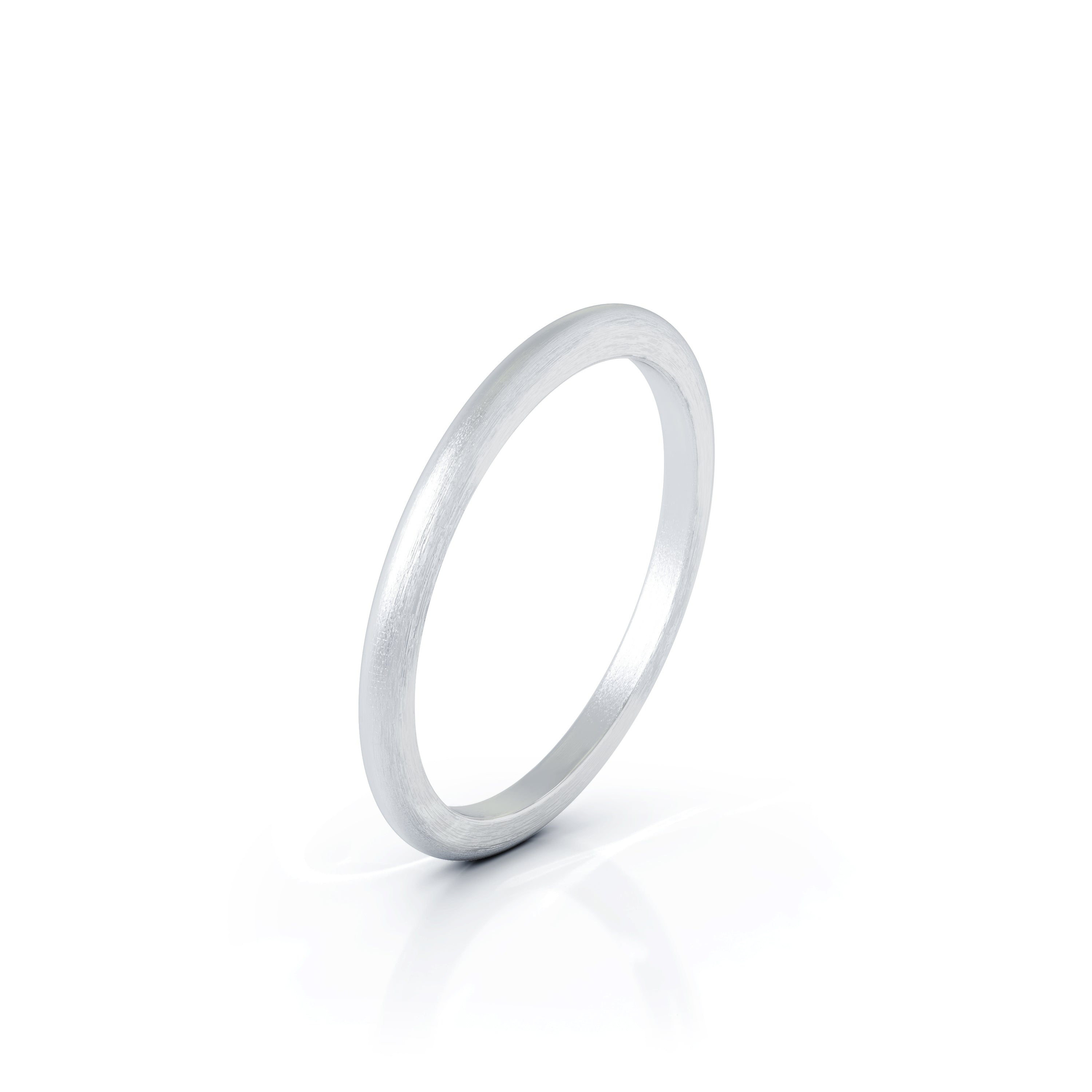 Sterling Silver Domed Profile 1.5MM Matte Finish Wedding Band