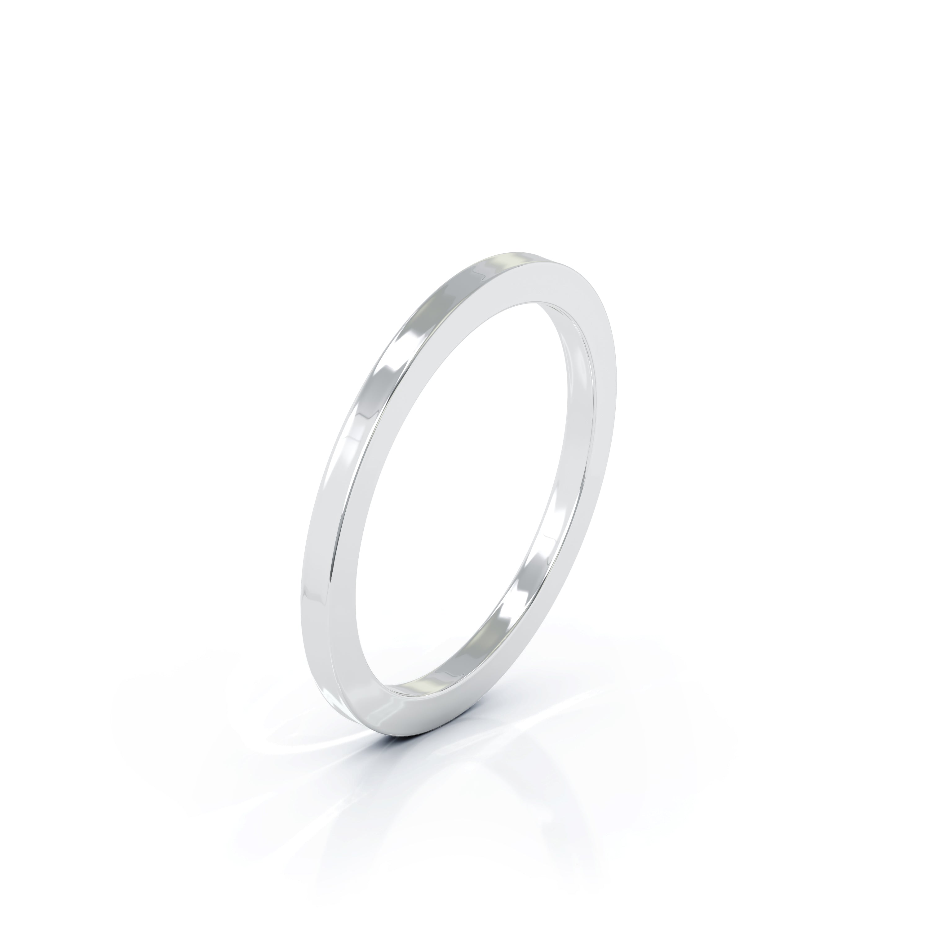 Platinum Square Profile 1.5MM High Polished Wedding Band