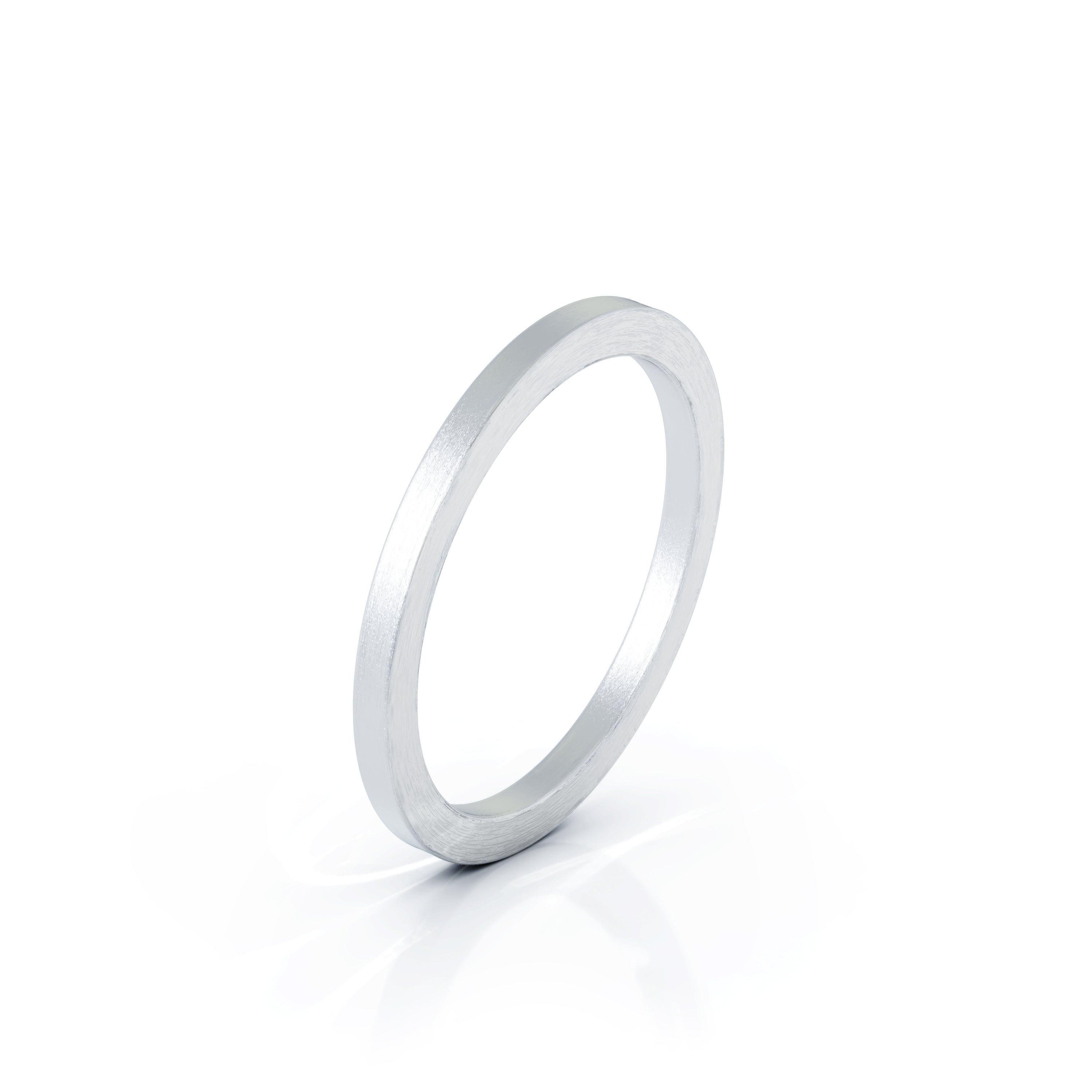 Platinum Square Profile 1.5MM Matte Finish Wedding Band