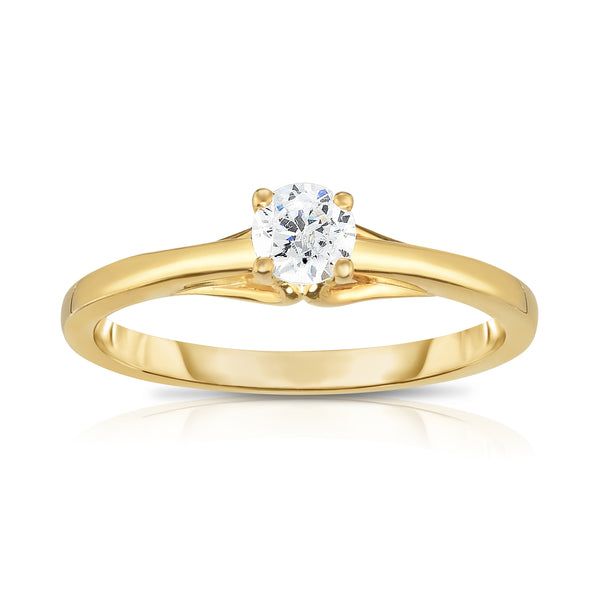 14K White Or Yellow Gold Diamond (0.25 Ct, SI2-I1 Clarity, G-H Color ...