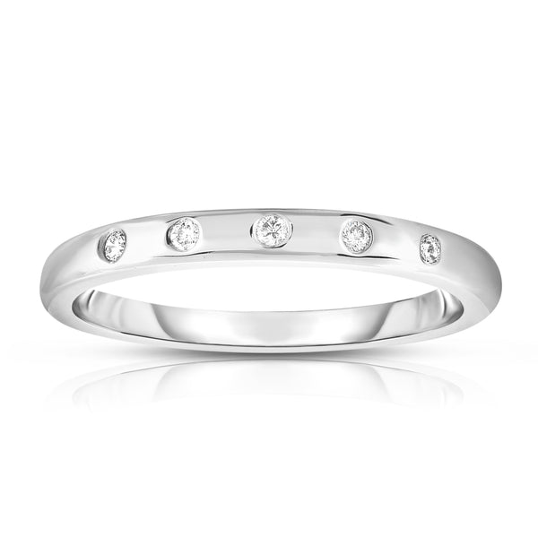 14K White, Yellow or  Rose Gold (0.06 Ct, G-H, SI2-I1 Clarity) Stackable Ring