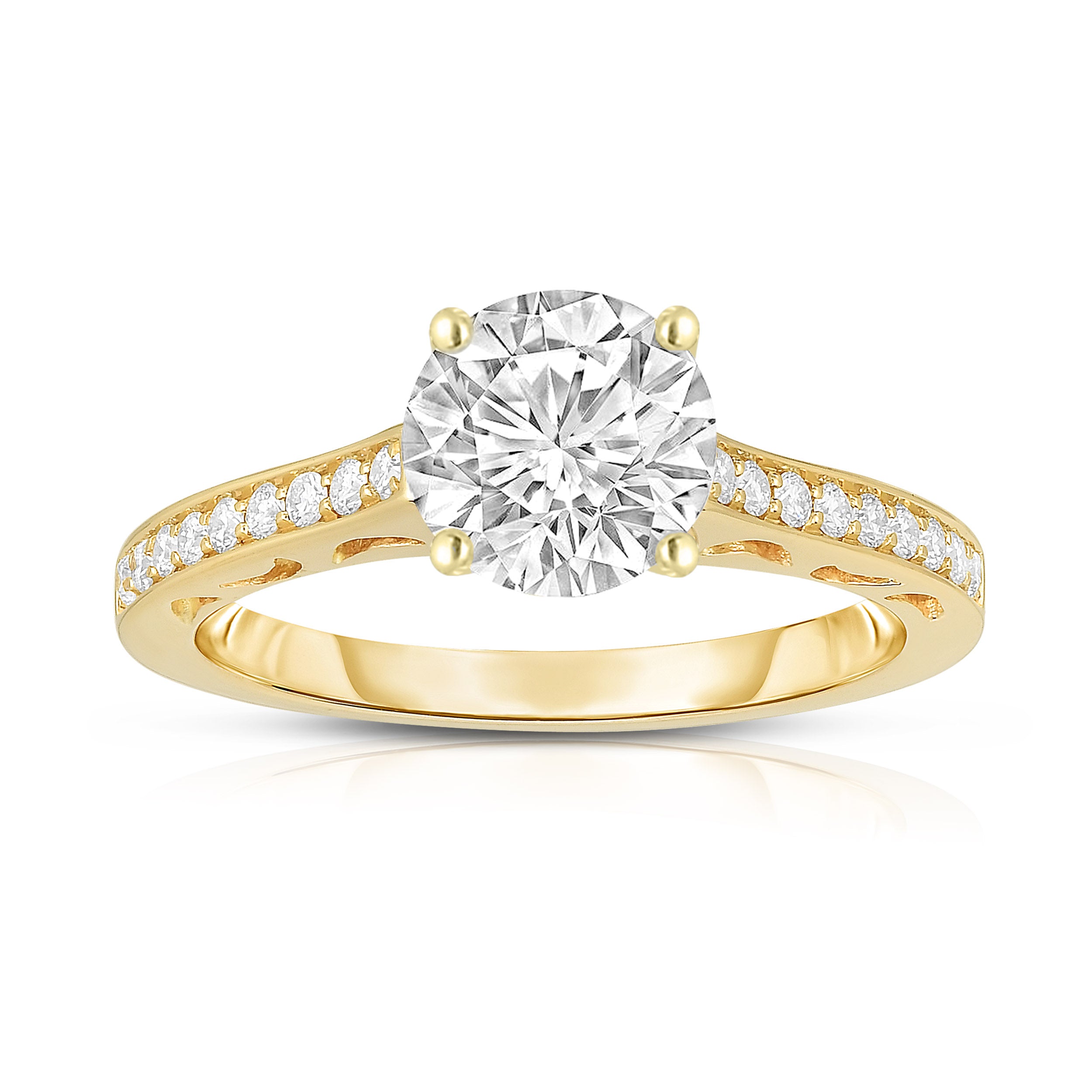 GIA Certified 14K Gold Diamond (1.18 Ct, G Color, SI2 Clarity) Engagem ...