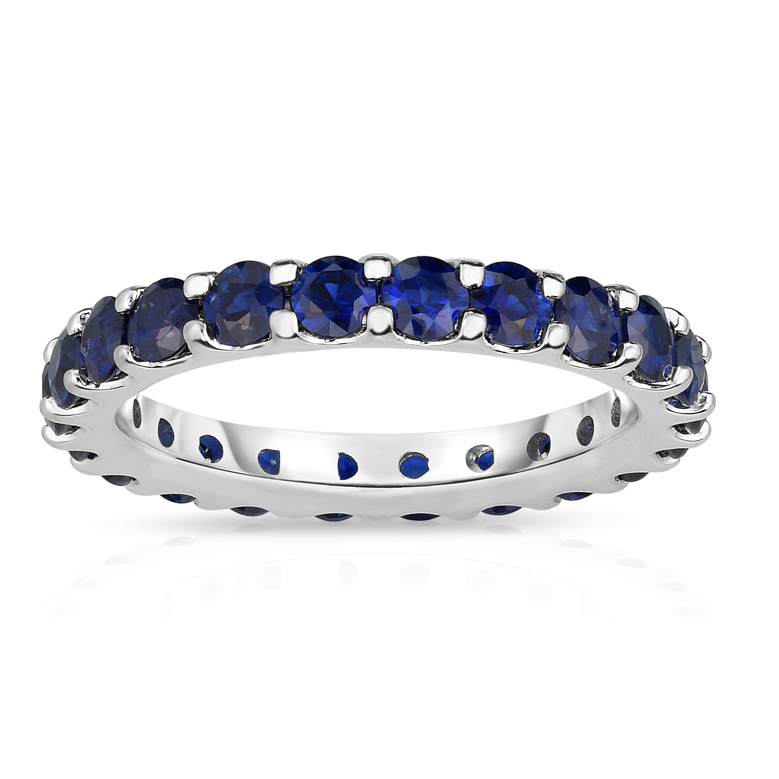 14K White Gold Blue Sapphire Eternity Ring 2 50 Cttw Noray Designs   NSR2025BSAP 