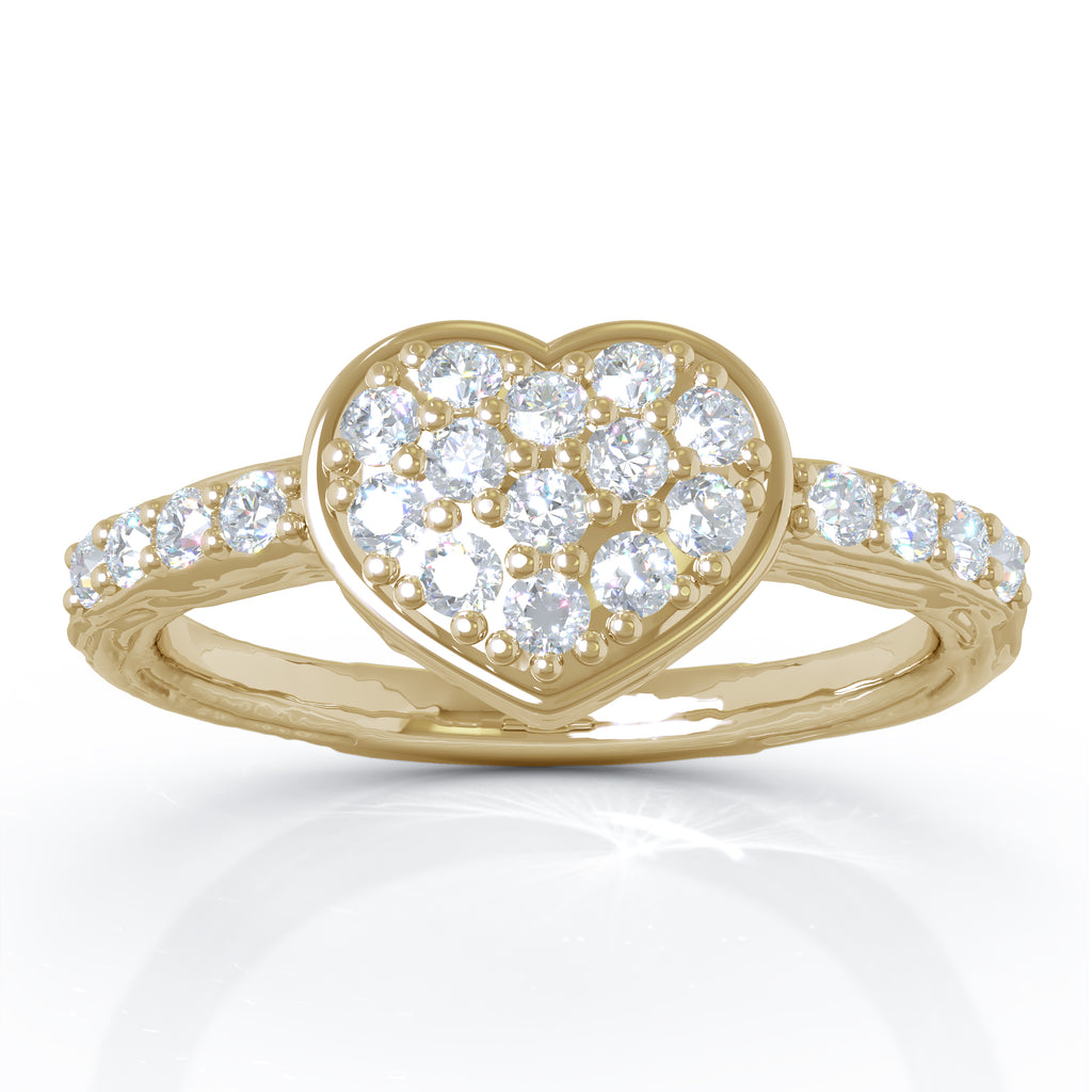 14K Gold Diamond Heart Ring (0.40 Ct, G-H Color, I1-I2 Clarity) – Noray ...