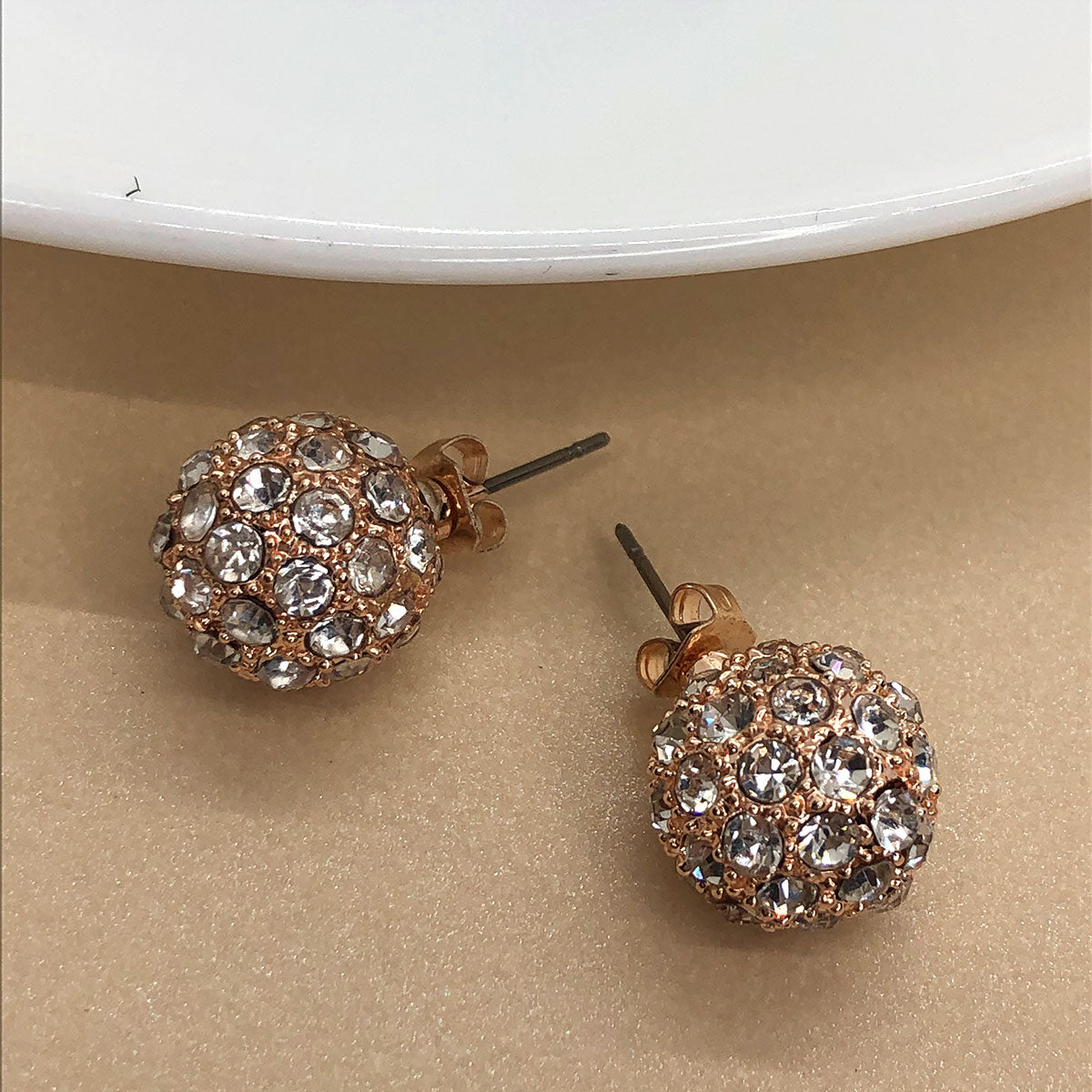 rose gold crystal stud earrings