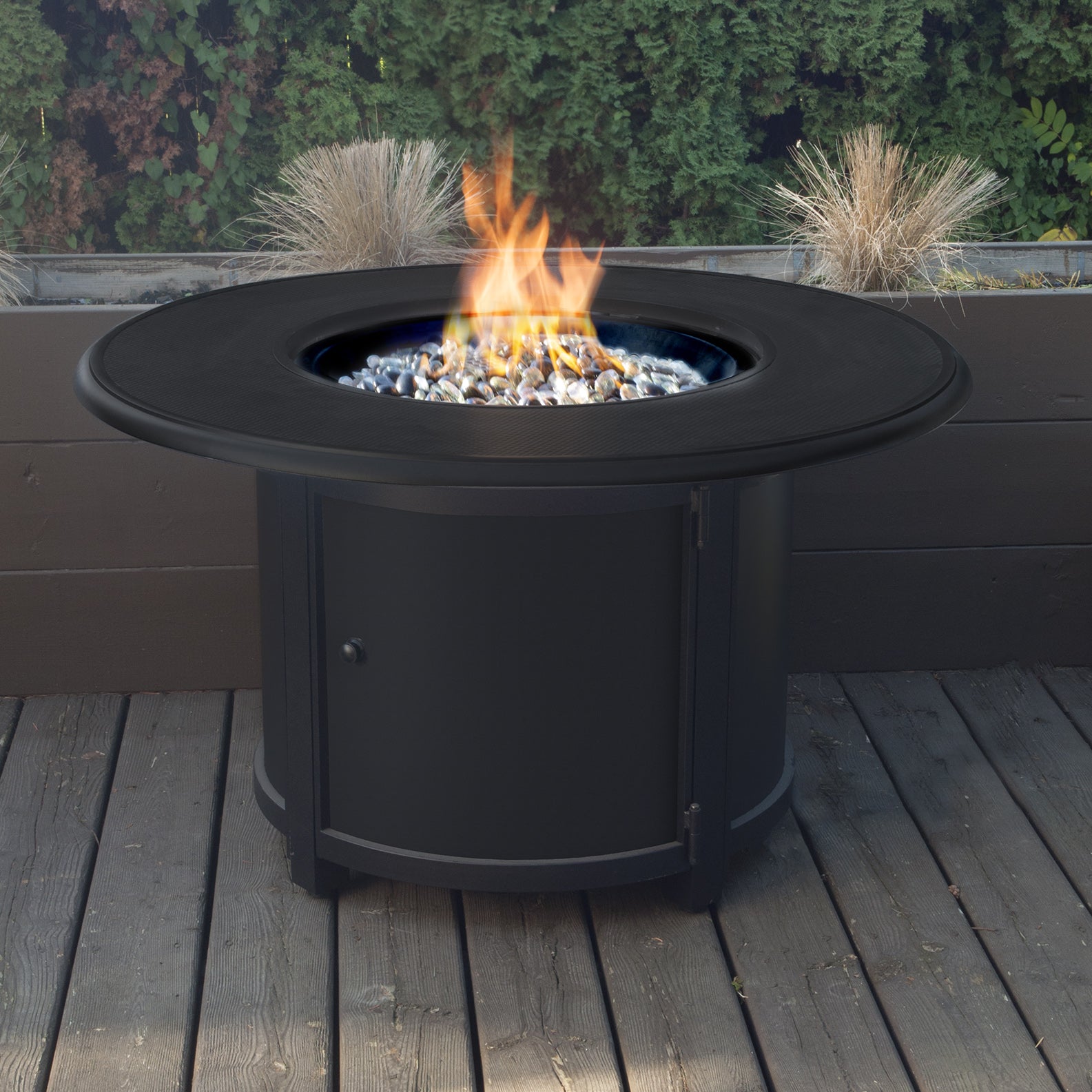 Paramount Stamped Round Aluminum Propane Fire Pit Table Paramountathome