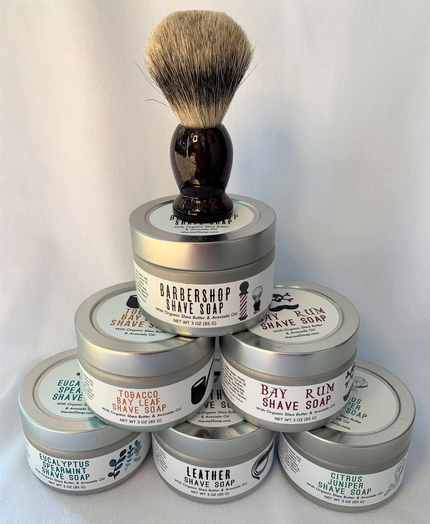 travel shaving brush and soap