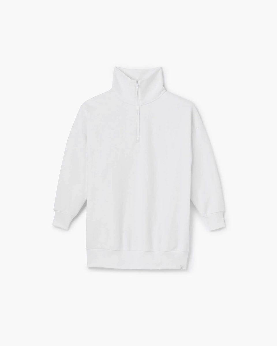 Core Fleece Oversized Half Zip in White | Sweatshirts | Unisex Clothing ...