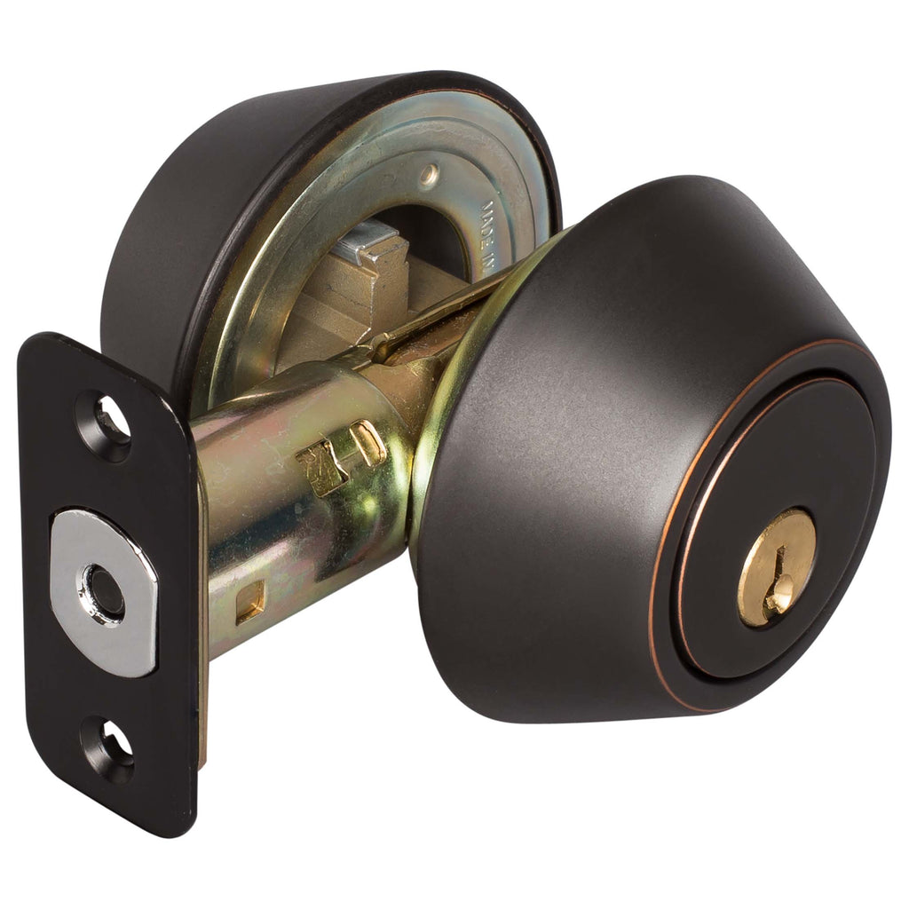 Keyed Double Cylinder Deadbolt Bronze Finish Harney Hardware