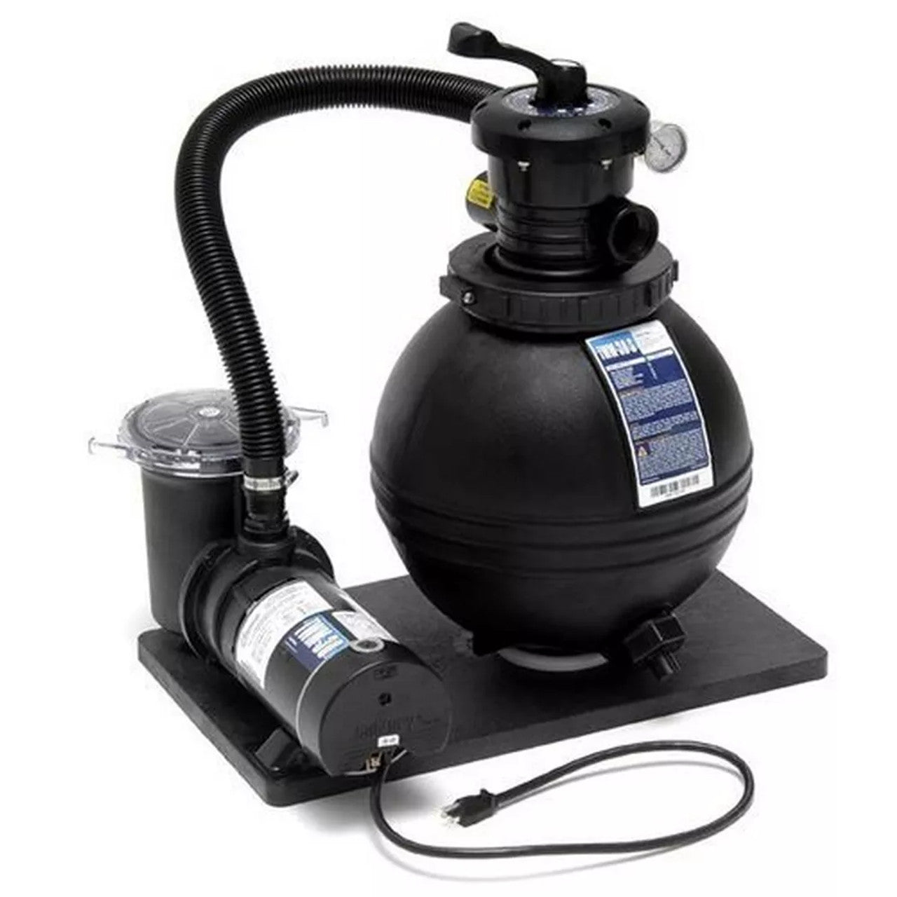19 in. Above Ground Swimming Pool Sand Filter System with 1 HP Pump and 2.1  sq. ft. filter area