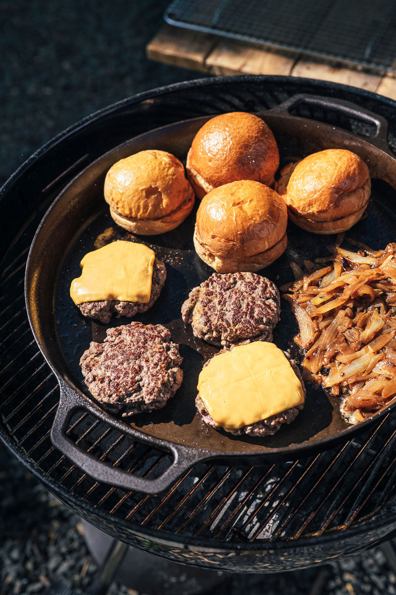 Smash Burgers In Cast Iron Skillet - Sugar and Soul