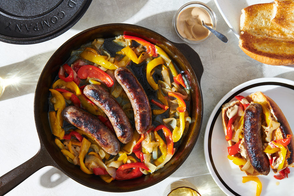 Beer-Braised Sausages, Peppers, and Onions – Field Company