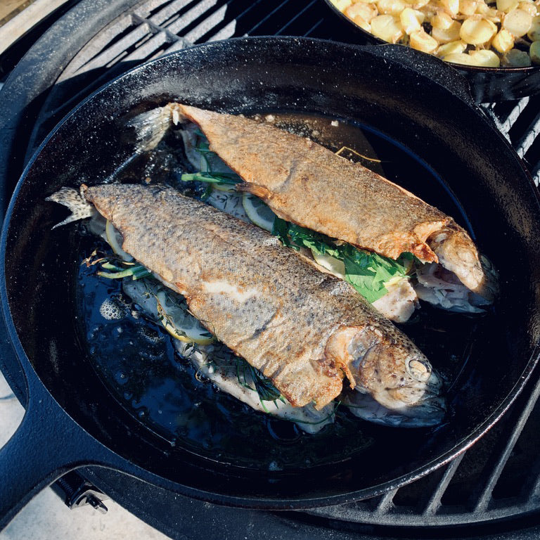 Cast Iron Fish Grill and Serving Pan