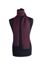 Scarf silk & wool burgundy jacquard 35x180 cm - Lione