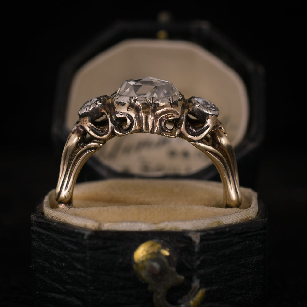 Georgian Rose Diamond Three-Stone Ring – Butter Lane Antiques