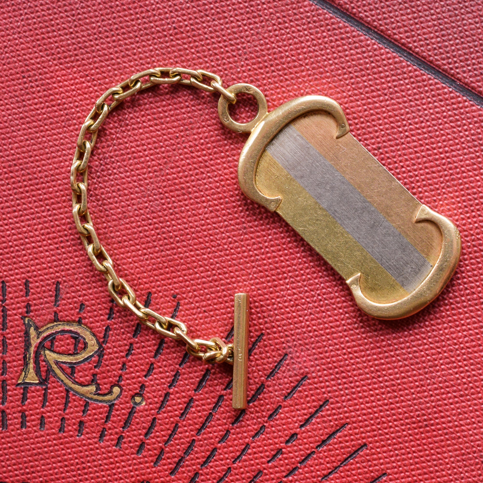 Vintage Cartier Double C Gold Keychain 