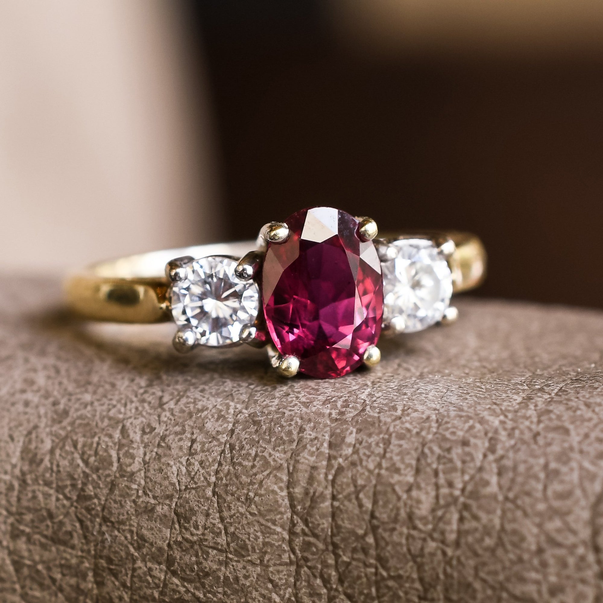 ruby diamond trilogy ring