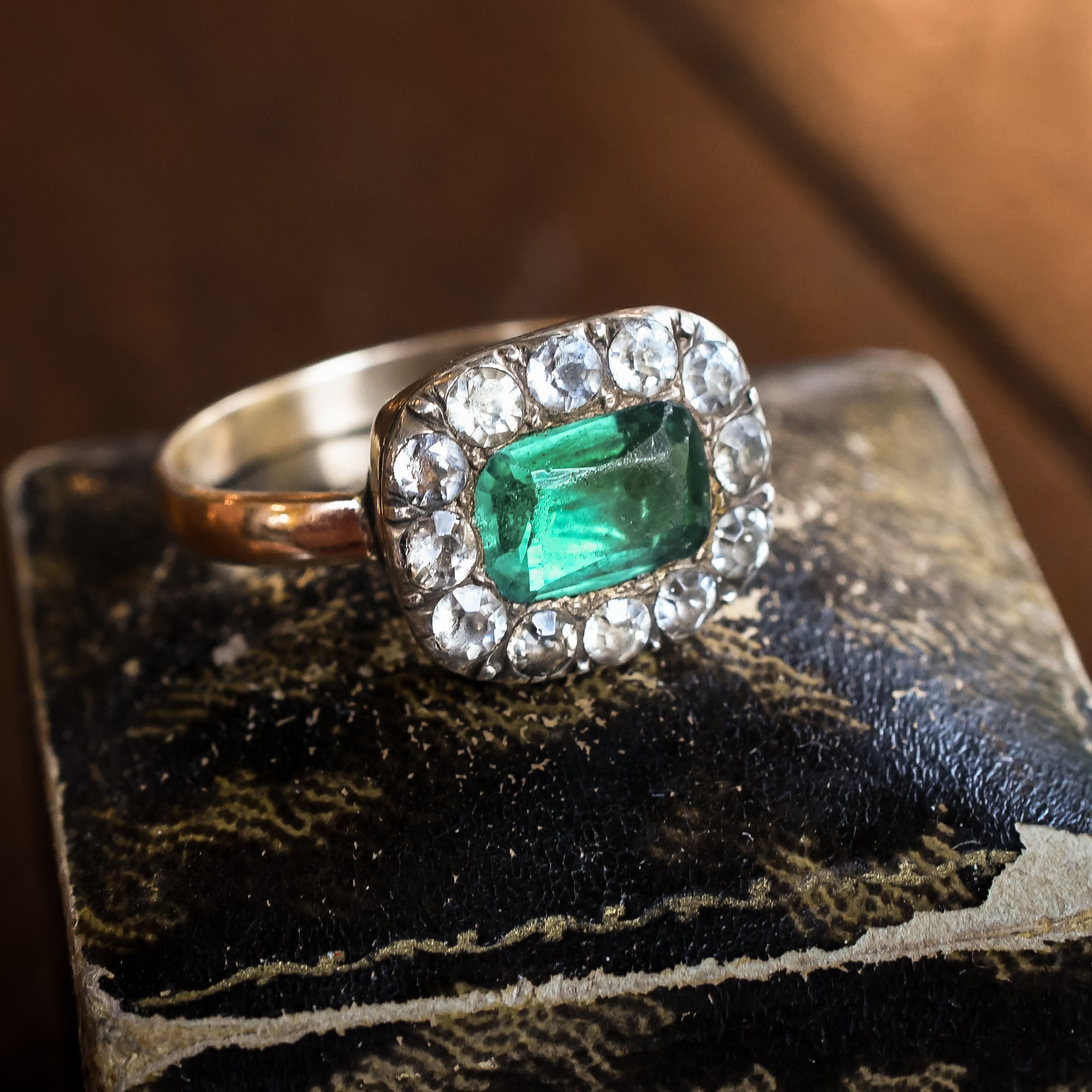 Georgian Emerald Paste Cluster Ring – Butter Lane Antiques