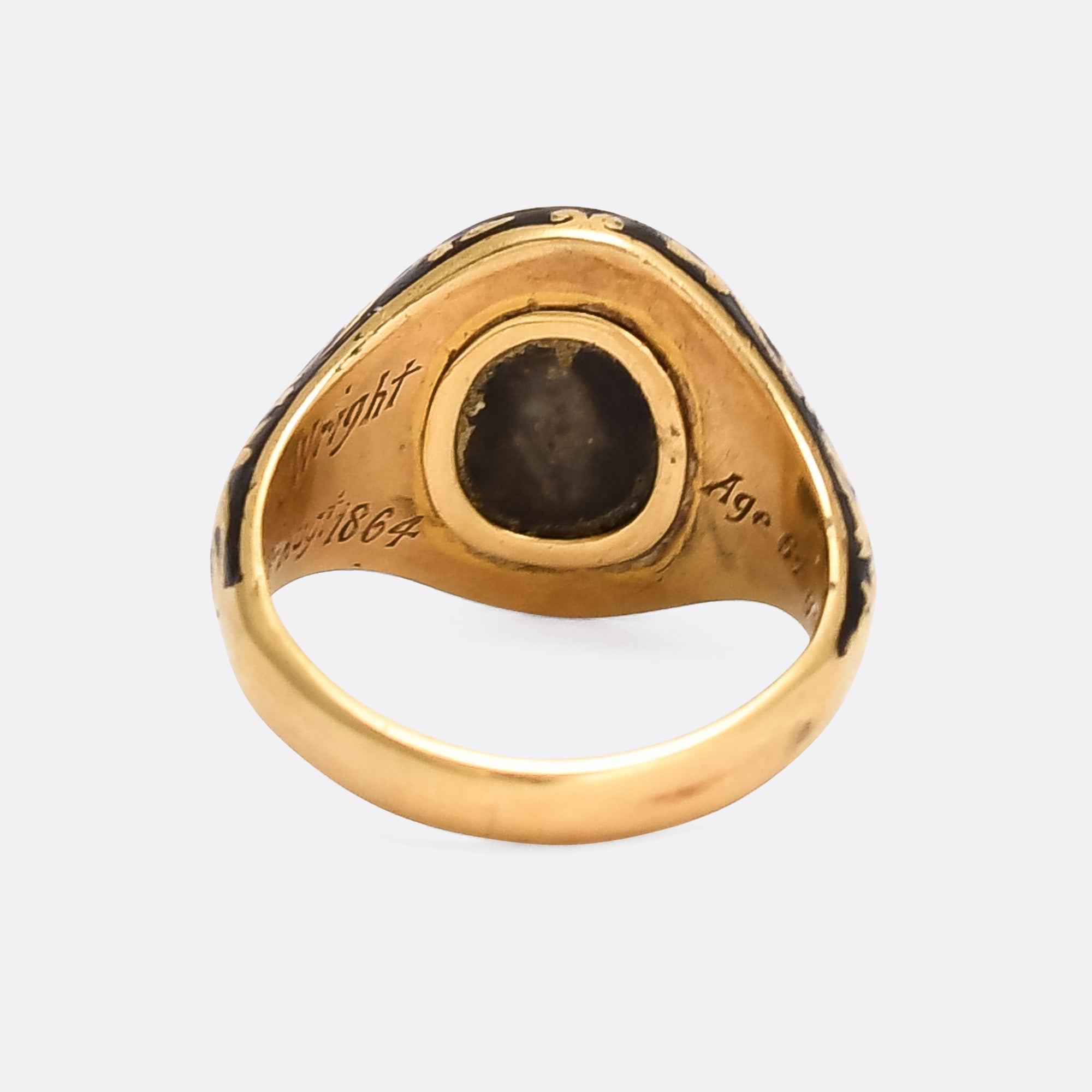Mid-Victorian Banded Agate Memorial Signet Ring – Butter Lane Antiques