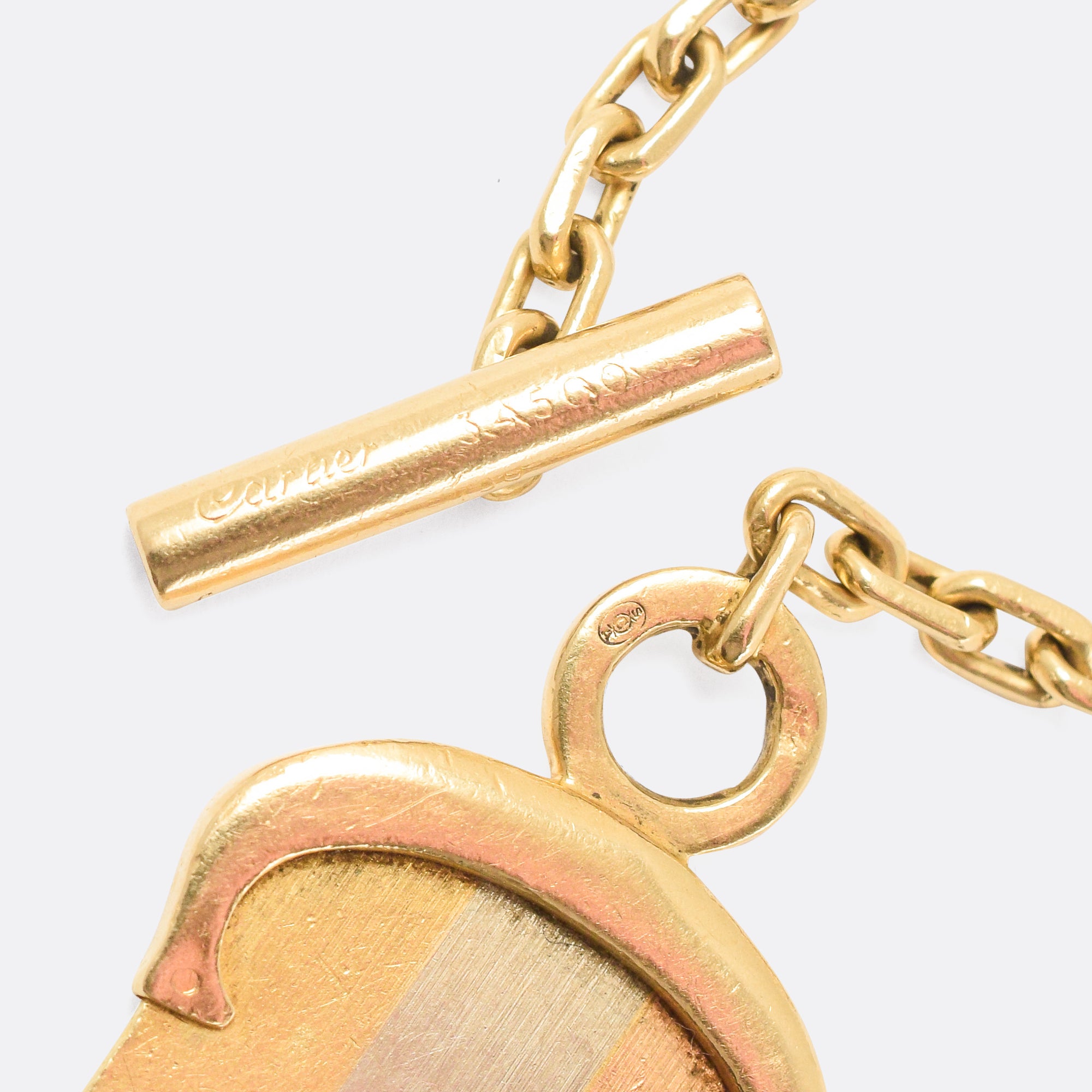 Vintage Cartier Double C Gold Keychain 