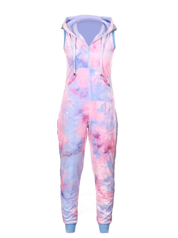 Jazzy Jumpsuit velvet pink and blue