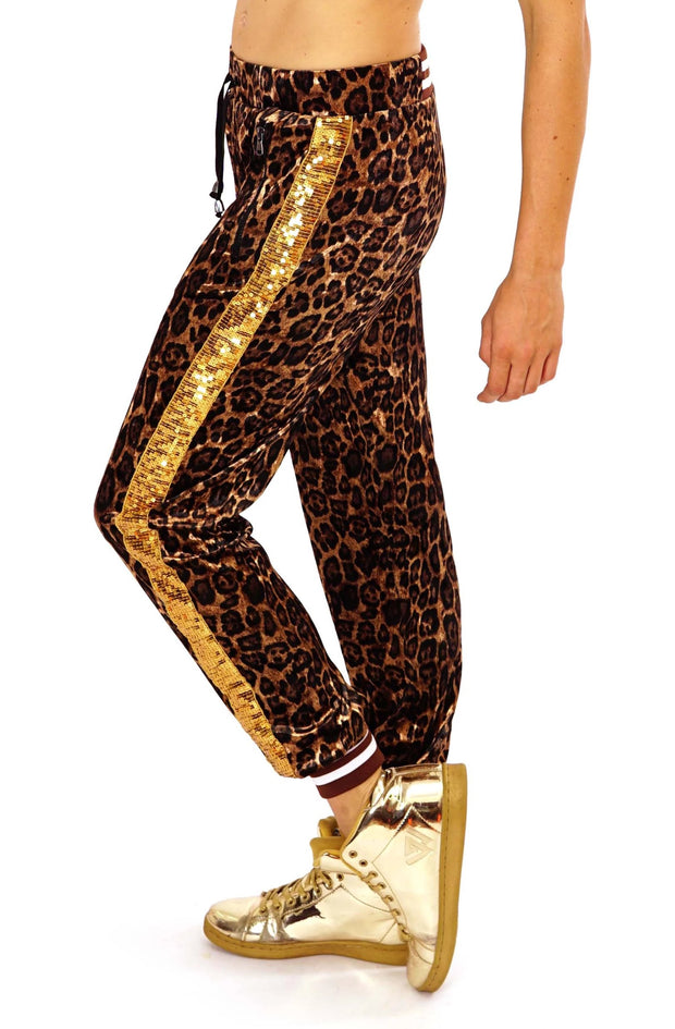 leopard print jogging bottoms