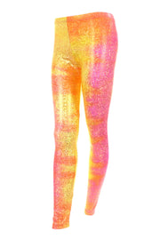 Pink and Orrange Volcano Spandex Leggings Meggings by State of Disarray