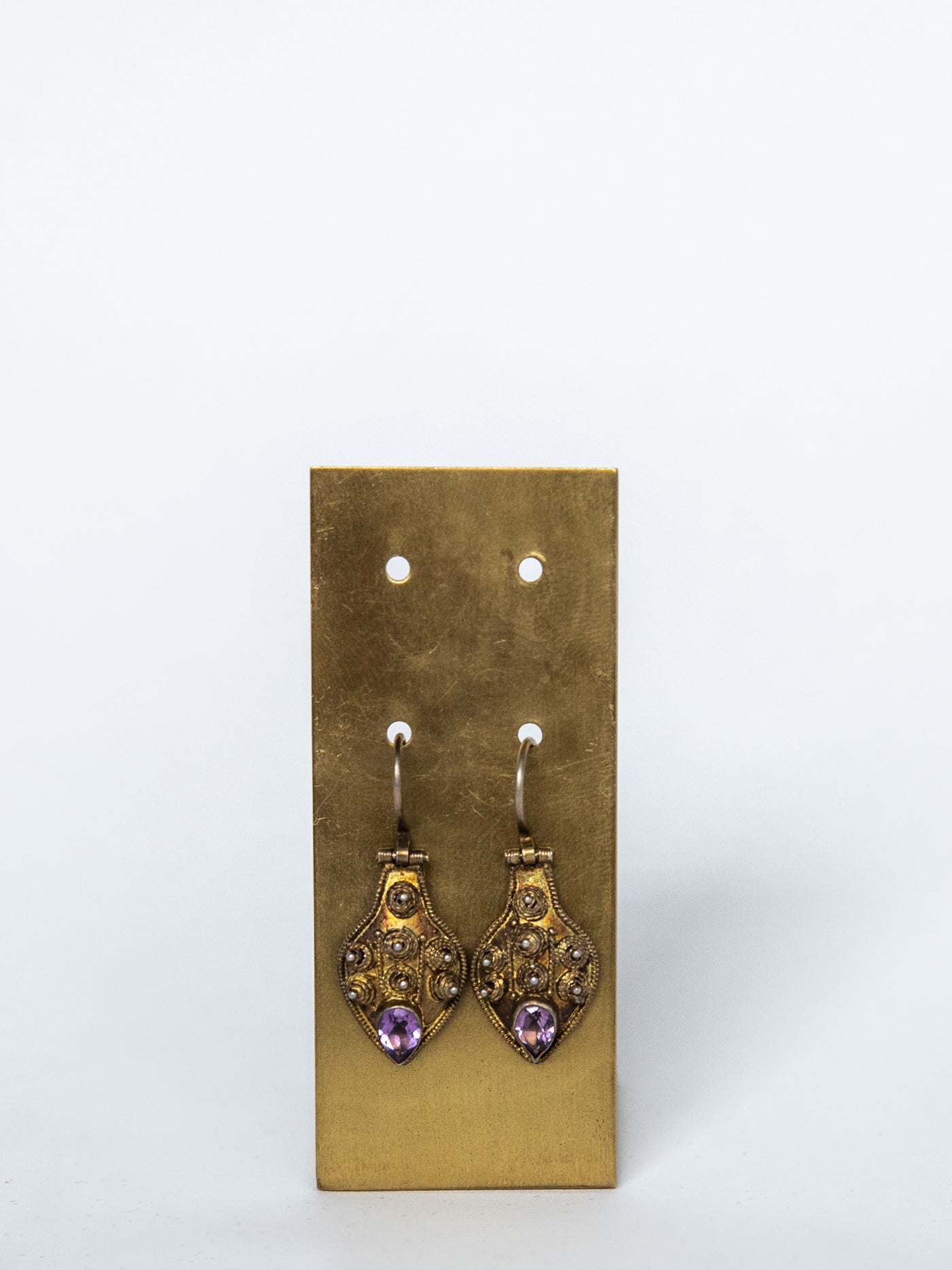 Victorian Amethyst and Gold Fill Earrings