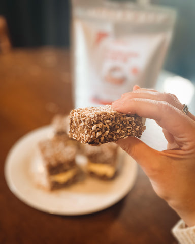 low carb keto chocolate lamingtons 