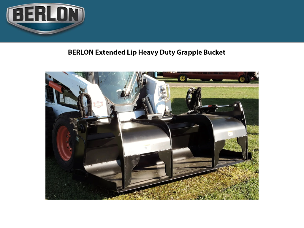 BERLON Forestry claw for skid steers - Langefels Equipment Co LLC