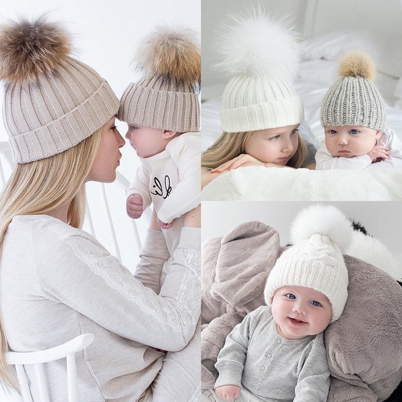 mom and baby matching hats