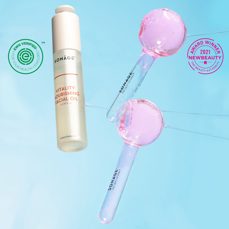 Sonage Frioz Icy Globes and Vitality Facial Oil texture