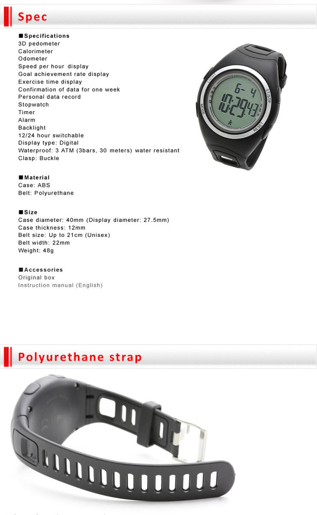 smart reminder 3d pedometer watch model w4