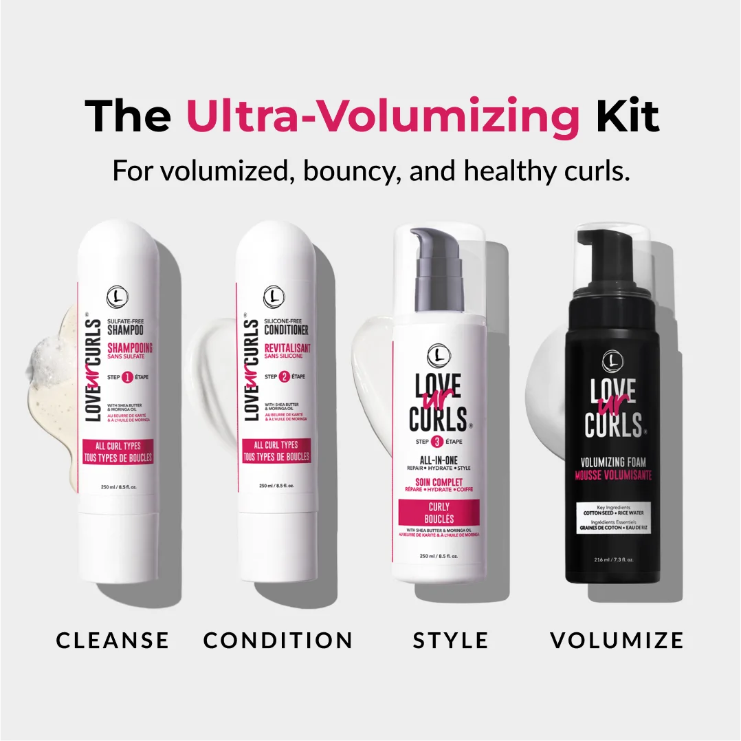 cleanse condition style volumize with the new ultra volumizing kit lus increase volume of curly wavy kinky coily hair lus
