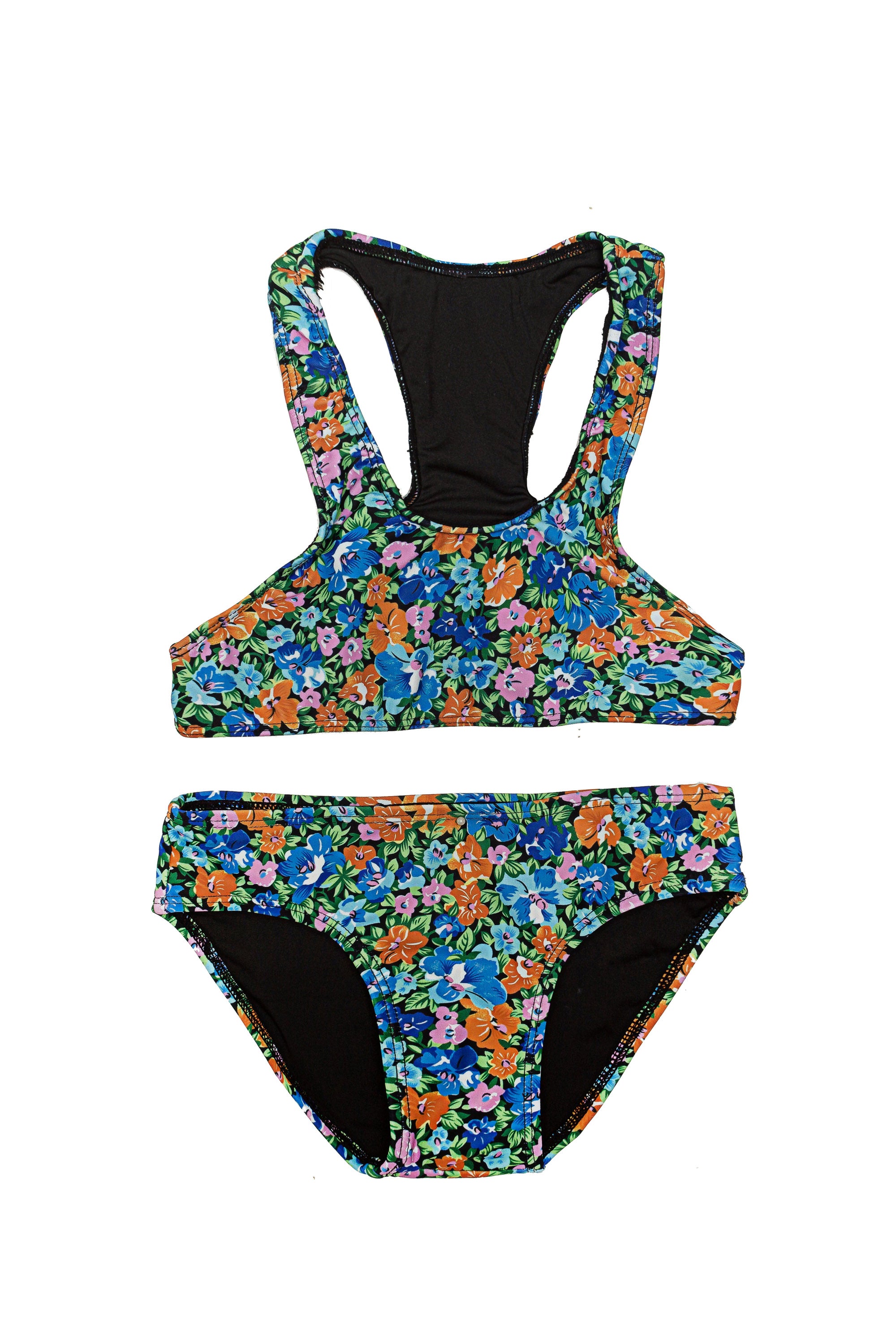 Racer Back Bikini 70's Flower Blue– Coco and Ginger