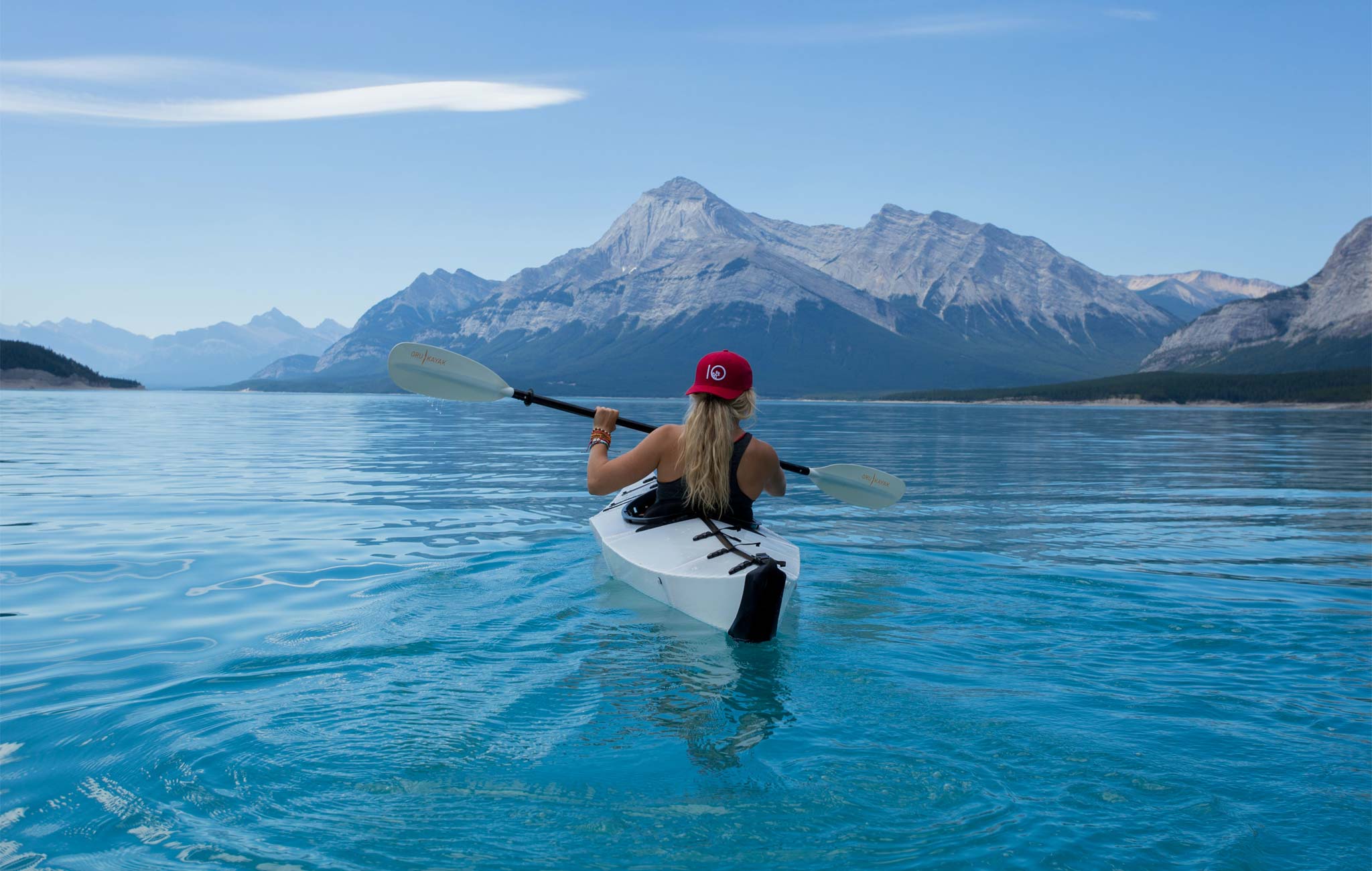 woman kayaking in canada