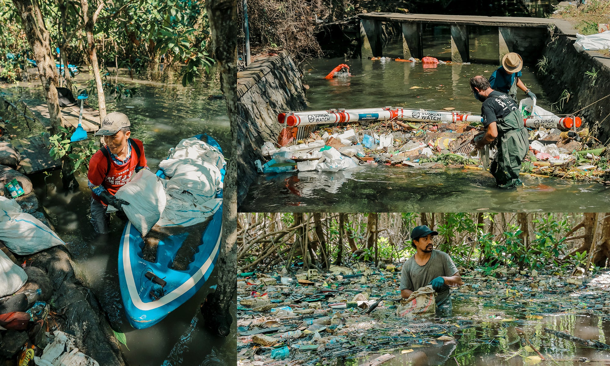 Bali plastic cleanup collage image