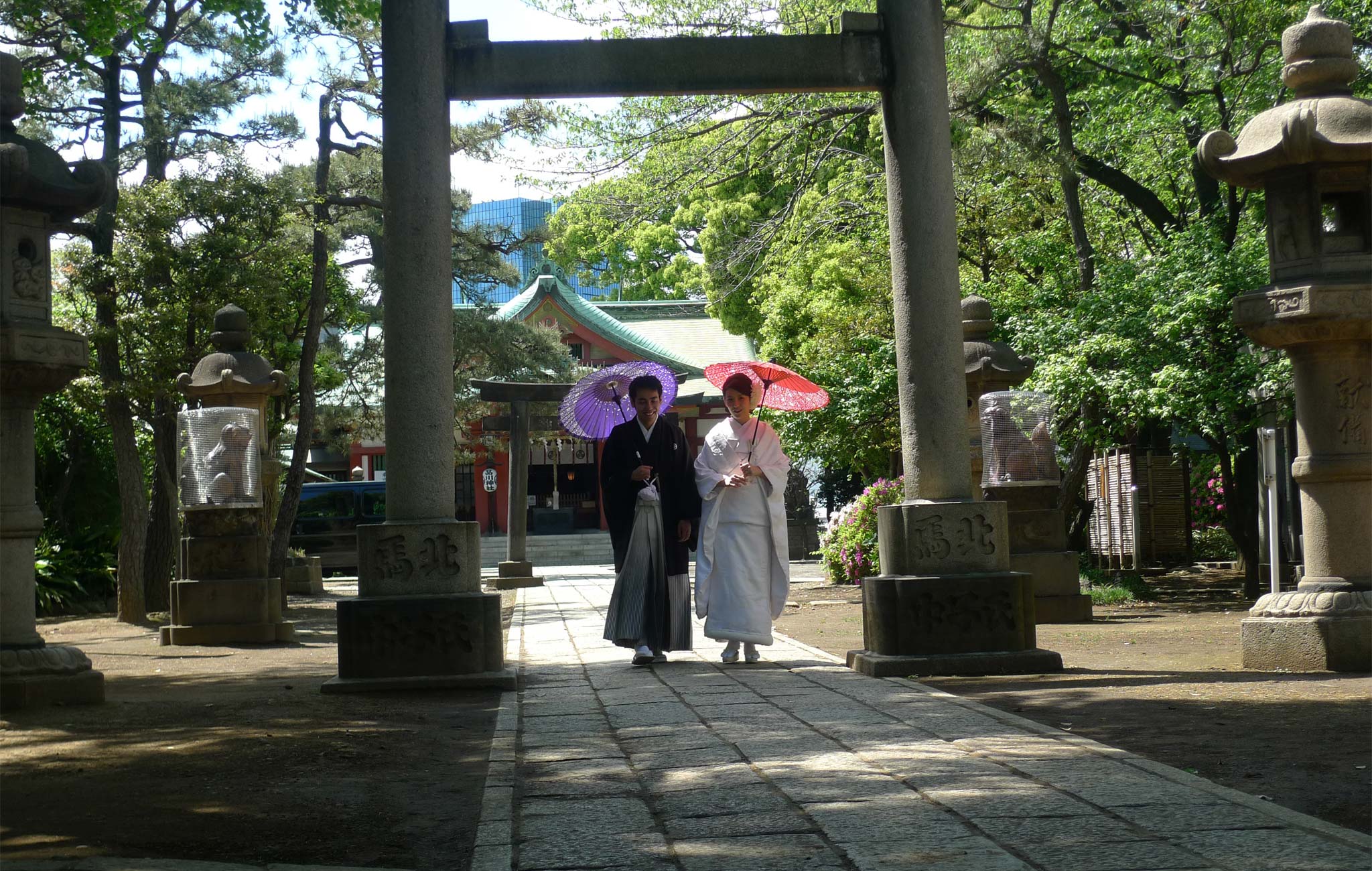 two japanese geishas walking