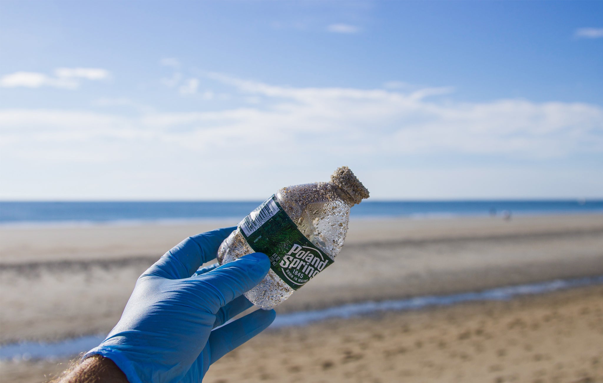 plastic bottle at beach