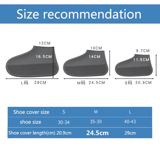Silicone Waterproof Shoe Covers Overshoes Protector Rainproof Reusable Non-slip Rain Shoes Cover By Sooknewlook