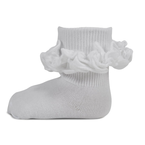 white ruffle socks baby