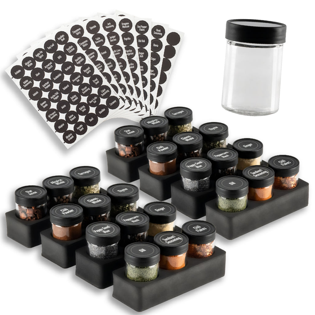 Excello Global Hanging Spice Rack - Includes 35 Glass Spice Jars